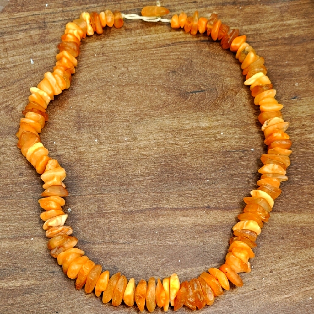 Antique Real Butterscotch Amber Beaded Necklace